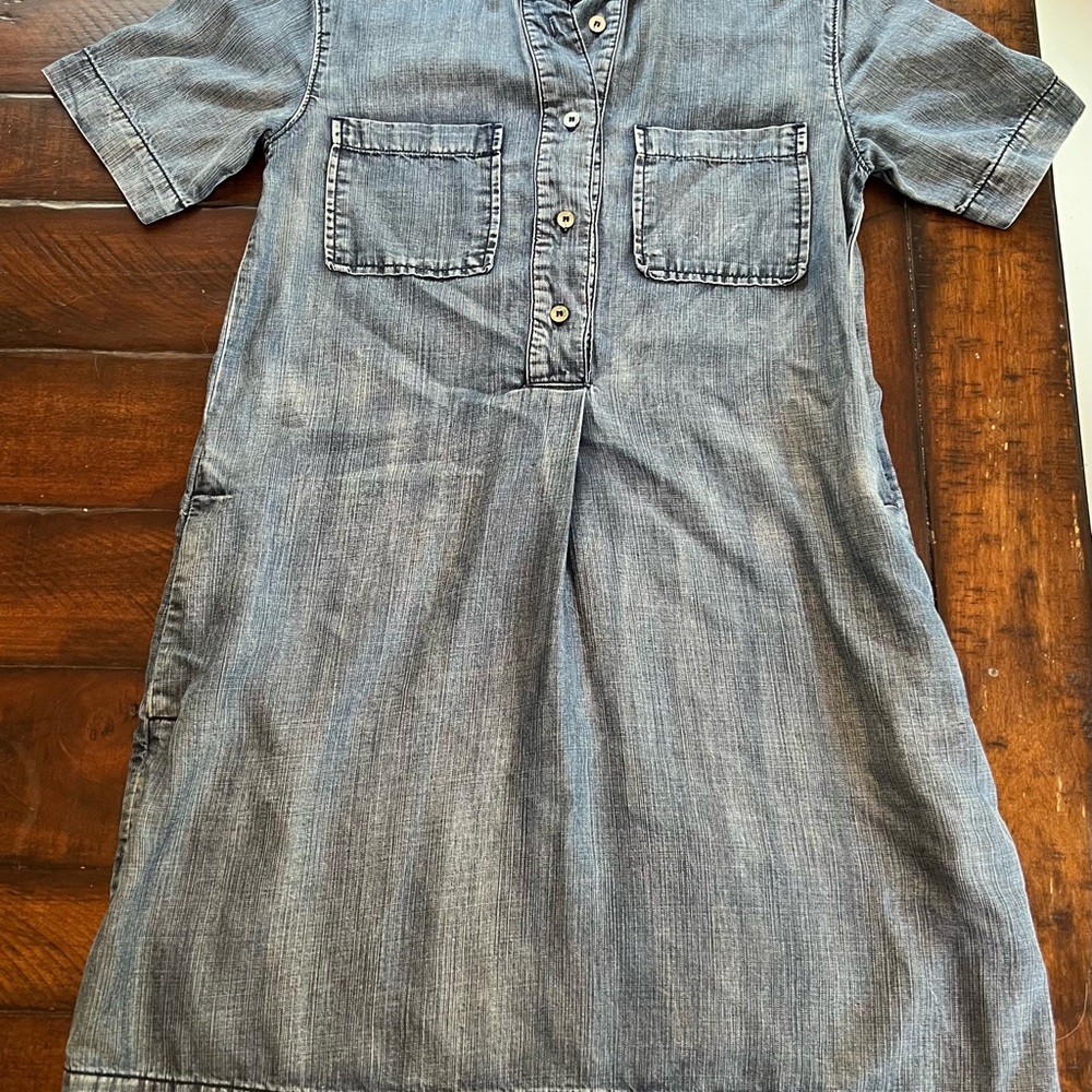 Maki Chambray collared Denim Short Sleeve Dress